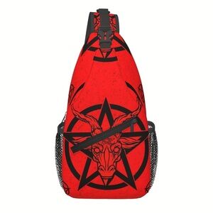 Crossbody Chest Bag Hiking Backpack Red Satanic NWOT​